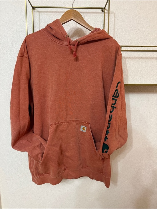 Carhartt Other - Carhartt Rust Orange Pullover Hoodie with Sleeve Logo Men’s Size XL Original Fit